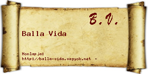 Balla Vida névjegykártya